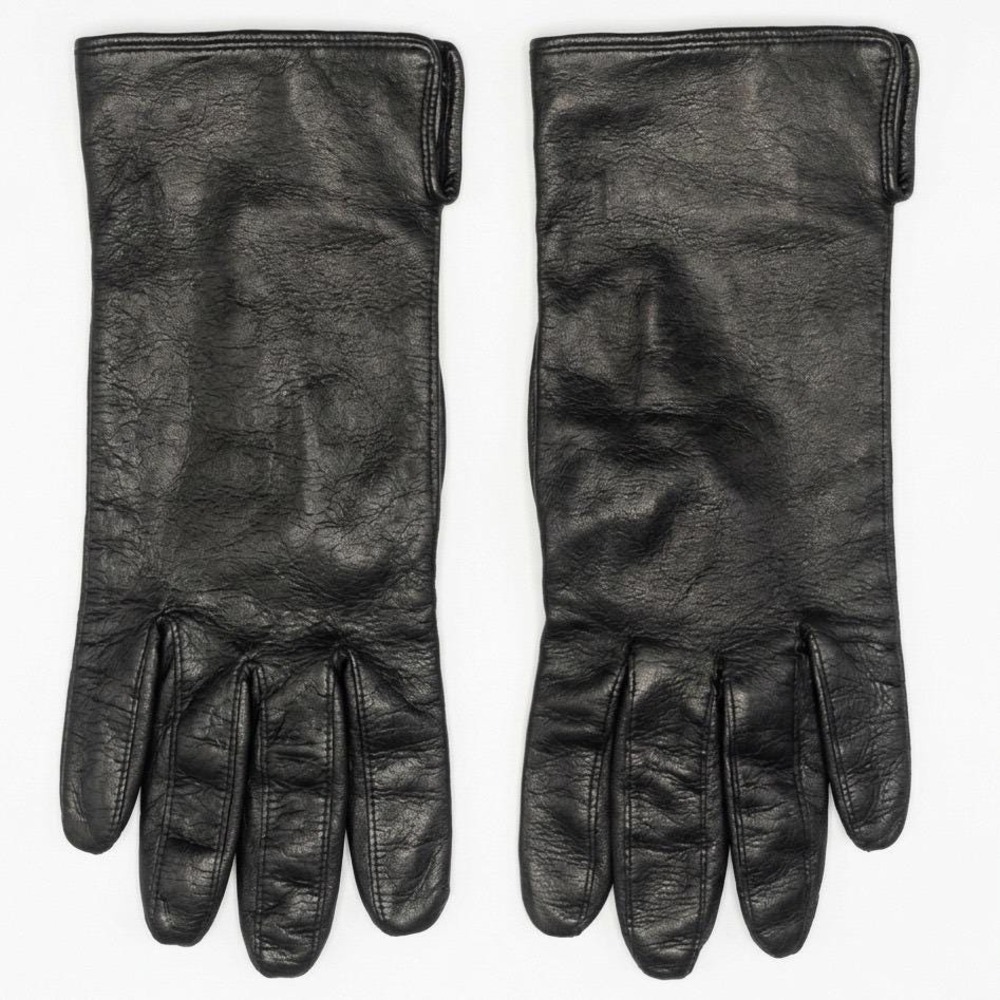 Coach Leatherware Black Leather Gloves Silk Lined‎ Made in Italy Womens Sz 7.5